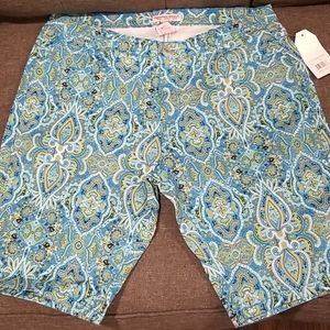 Yellow white blue green shorts